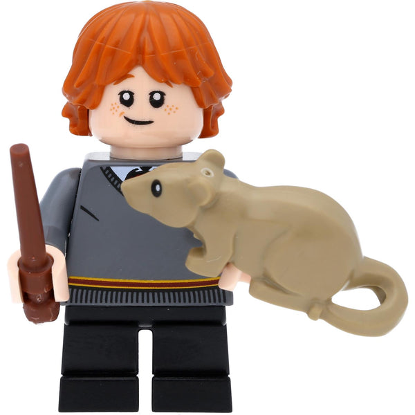 LEGO Harry Potter Minifigur Ron Weasley als Kind mit Ratte